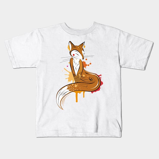 Graffiti Fox Kids T-Shirt by Kisho